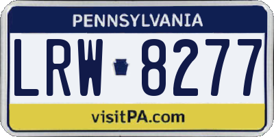 PA license plate LRW8277