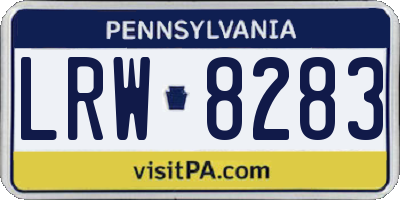 PA license plate LRW8283