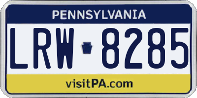PA license plate LRW8285