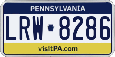 PA license plate LRW8286