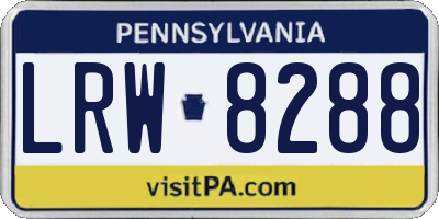 PA license plate LRW8288