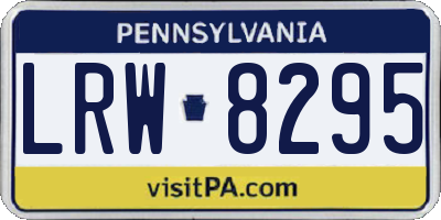 PA license plate LRW8295