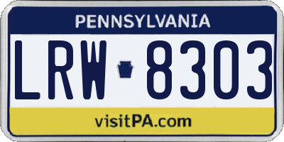 PA license plate LRW8303