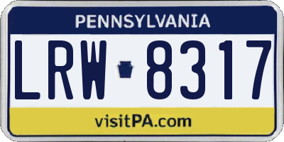 PA license plate LRW8317