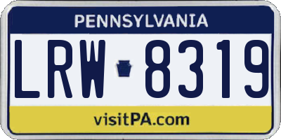 PA license plate LRW8319