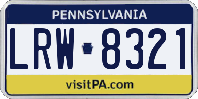 PA license plate LRW8321