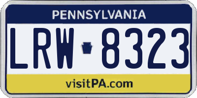 PA license plate LRW8323