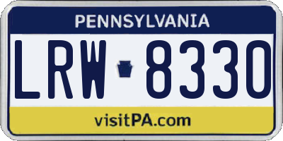PA license plate LRW8330