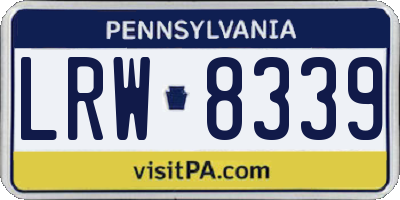 PA license plate LRW8339