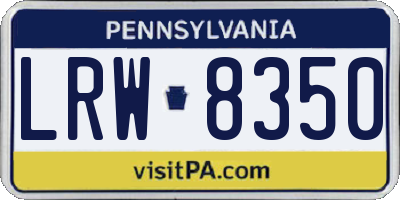 PA license plate LRW8350