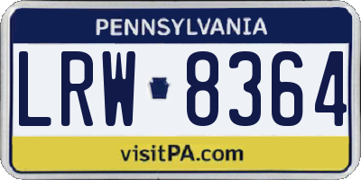 PA license plate LRW8364