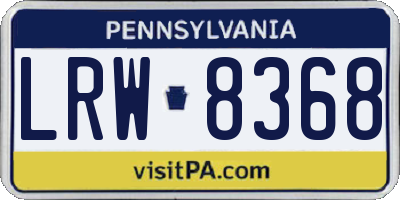 PA license plate LRW8368