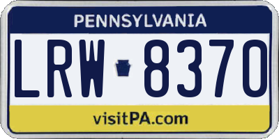 PA license plate LRW8370