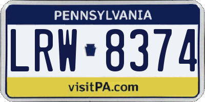 PA license plate LRW8374