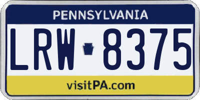 PA license plate LRW8375