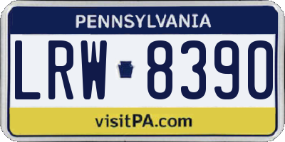 PA license plate LRW8390