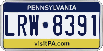 PA license plate LRW8391