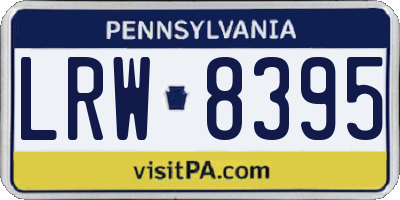 PA license plate LRW8395