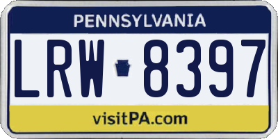 PA license plate LRW8397