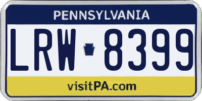 PA license plate LRW8399