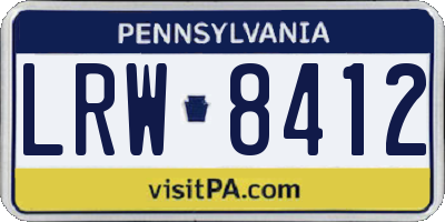 PA license plate LRW8412