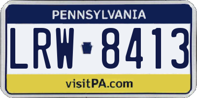 PA license plate LRW8413