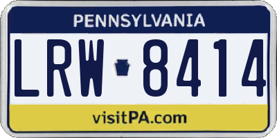 PA license plate LRW8414