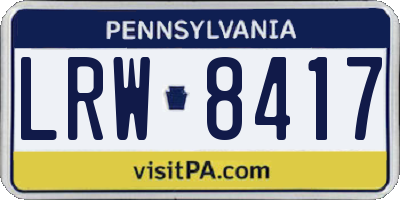 PA license plate LRW8417