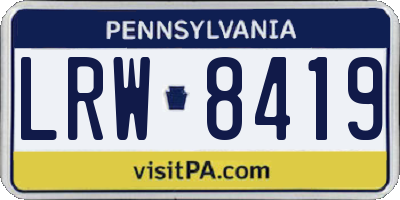 PA license plate LRW8419