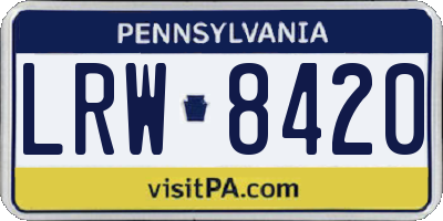 PA license plate LRW8420