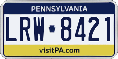 PA license plate LRW8421