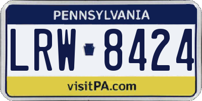 PA license plate LRW8424