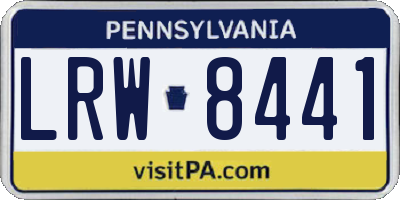 PA license plate LRW8441