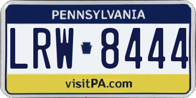 PA license plate LRW8444