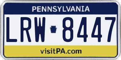 PA license plate LRW8447