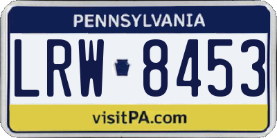 PA license plate LRW8453
