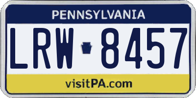 PA license plate LRW8457