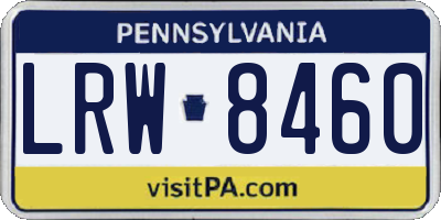 PA license plate LRW8460