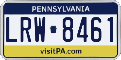 PA license plate LRW8461