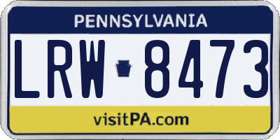 PA license plate LRW8473