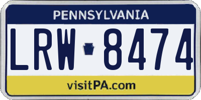 PA license plate LRW8474