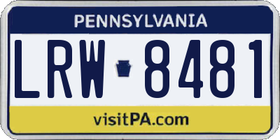 PA license plate LRW8481