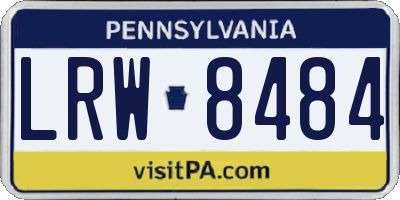 PA license plate LRW8484