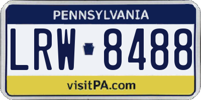 PA license plate LRW8488