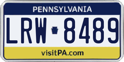 PA license plate LRW8489