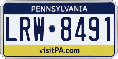 PA license plate LRW8491