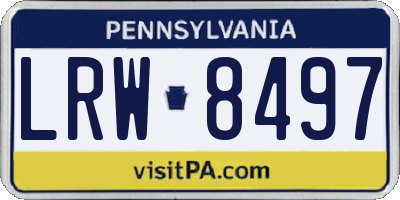 PA license plate LRW8497