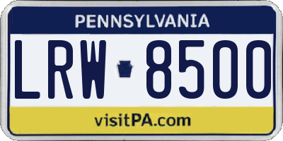 PA license plate LRW8500