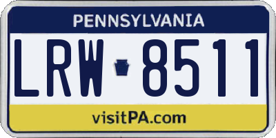 PA license plate LRW8511