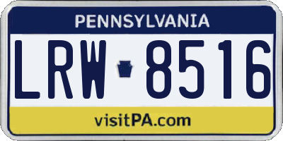 PA license plate LRW8516